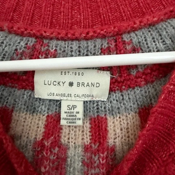Lucky Brand Pink and Cream Fair Isle Sweater - Picture 3 of 3